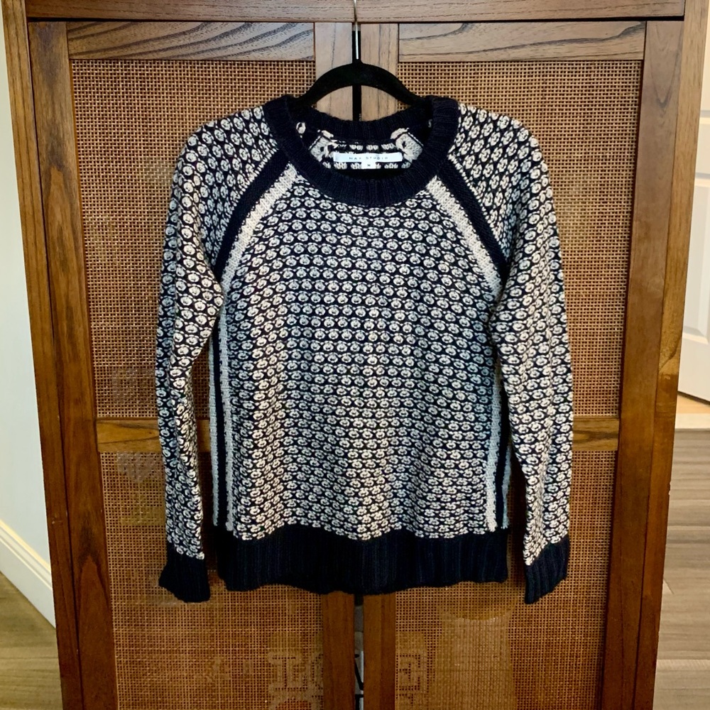 Navy & White Knit Sweater